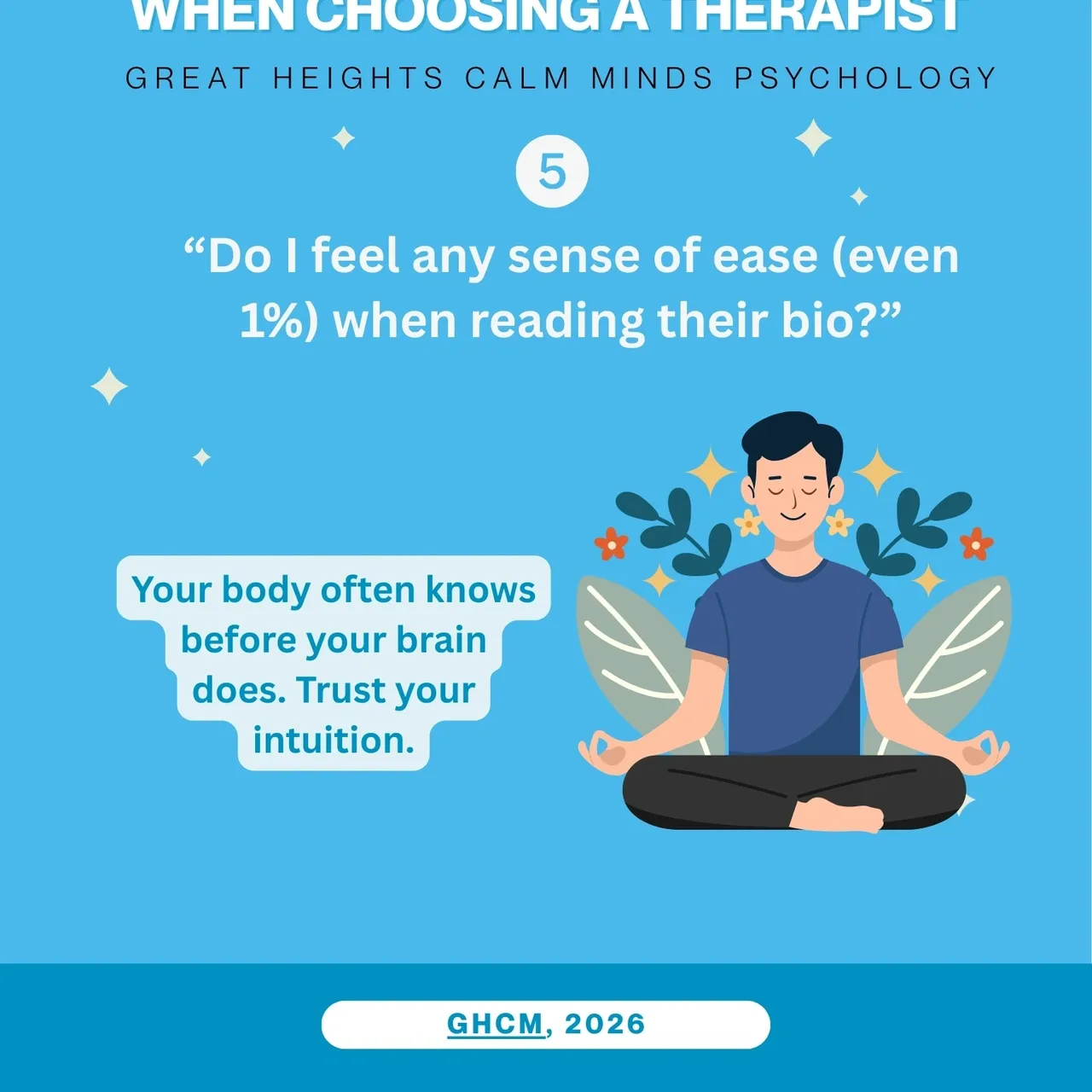 Feeling ease when reading therapist's bio