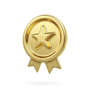 Star-shaped award medal design